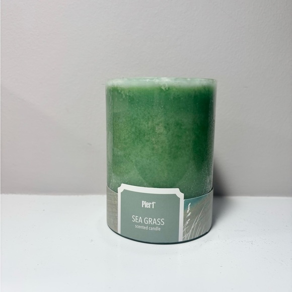 Pier 1 Imports Sea Grass Candle 3x4 Pillar Rare - Picture 3 of 4